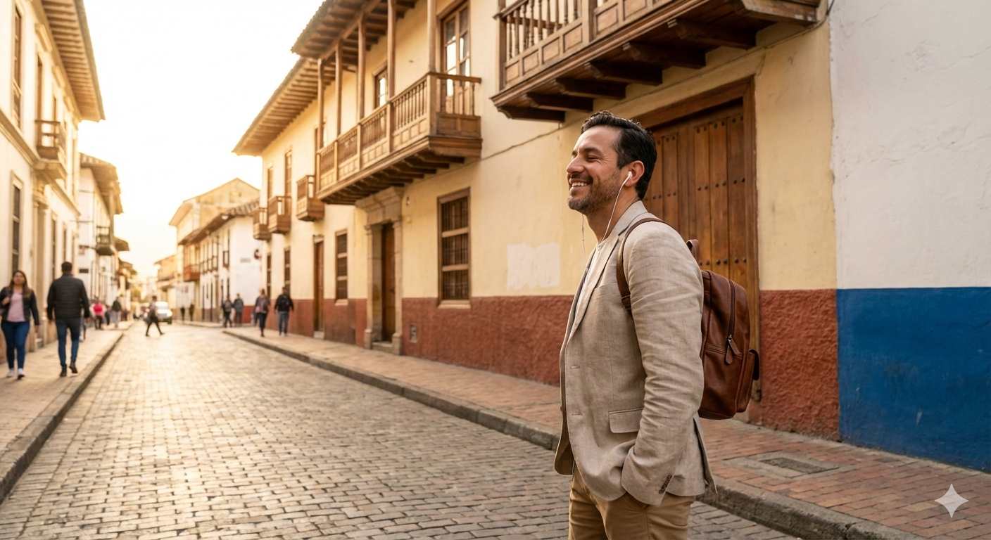 Calle colonial en Colombia